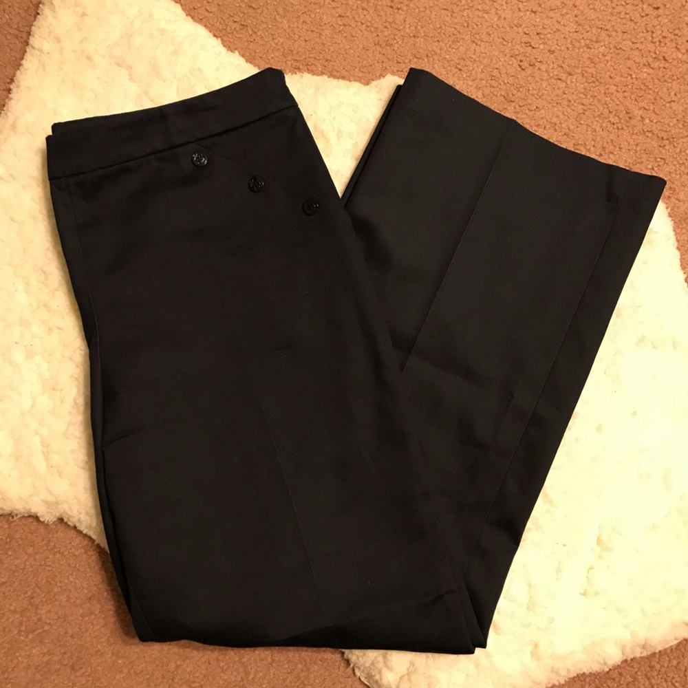 EVAN-PICONE-WideLegSailor Navy Blue Lined Trousers